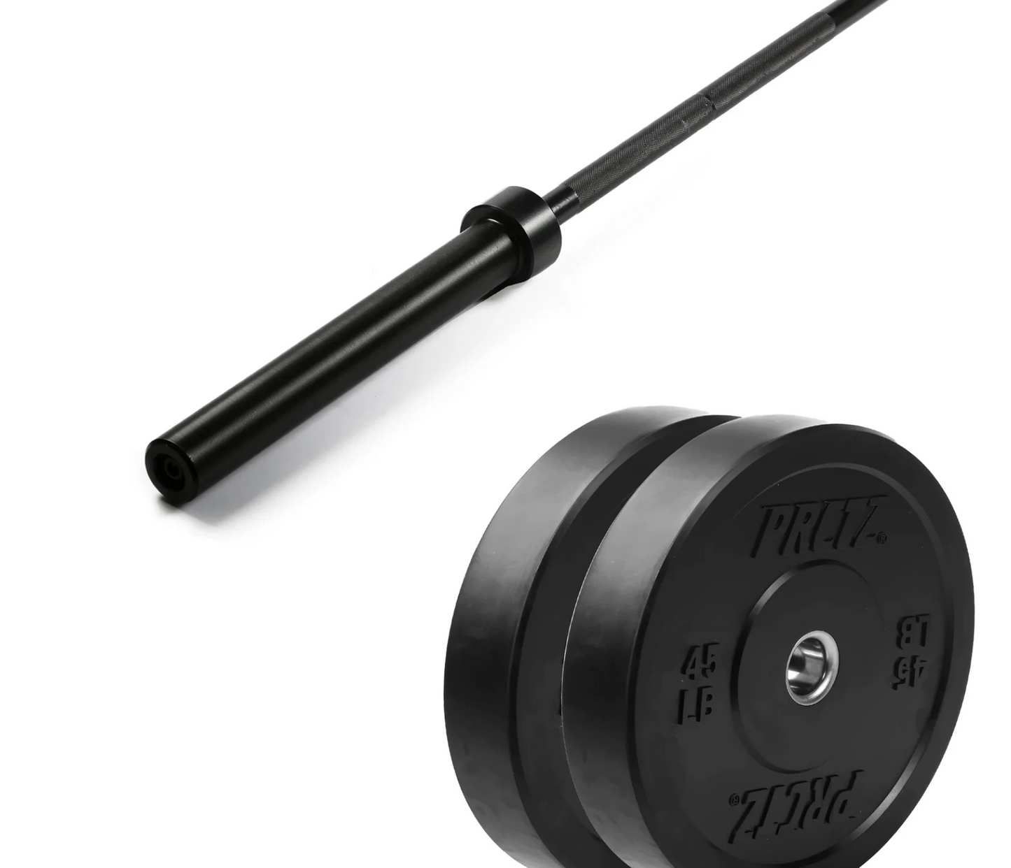 Olympic Barbell with 45 lb Bumper Plates