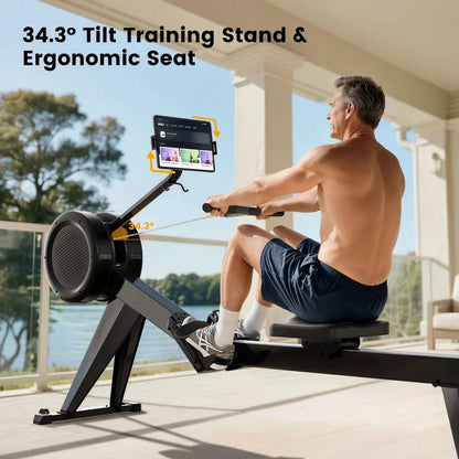 Dash Air Magnetic Rowing Machine for Home, Dual Air and Magnetic Resistance, APP Connectivity