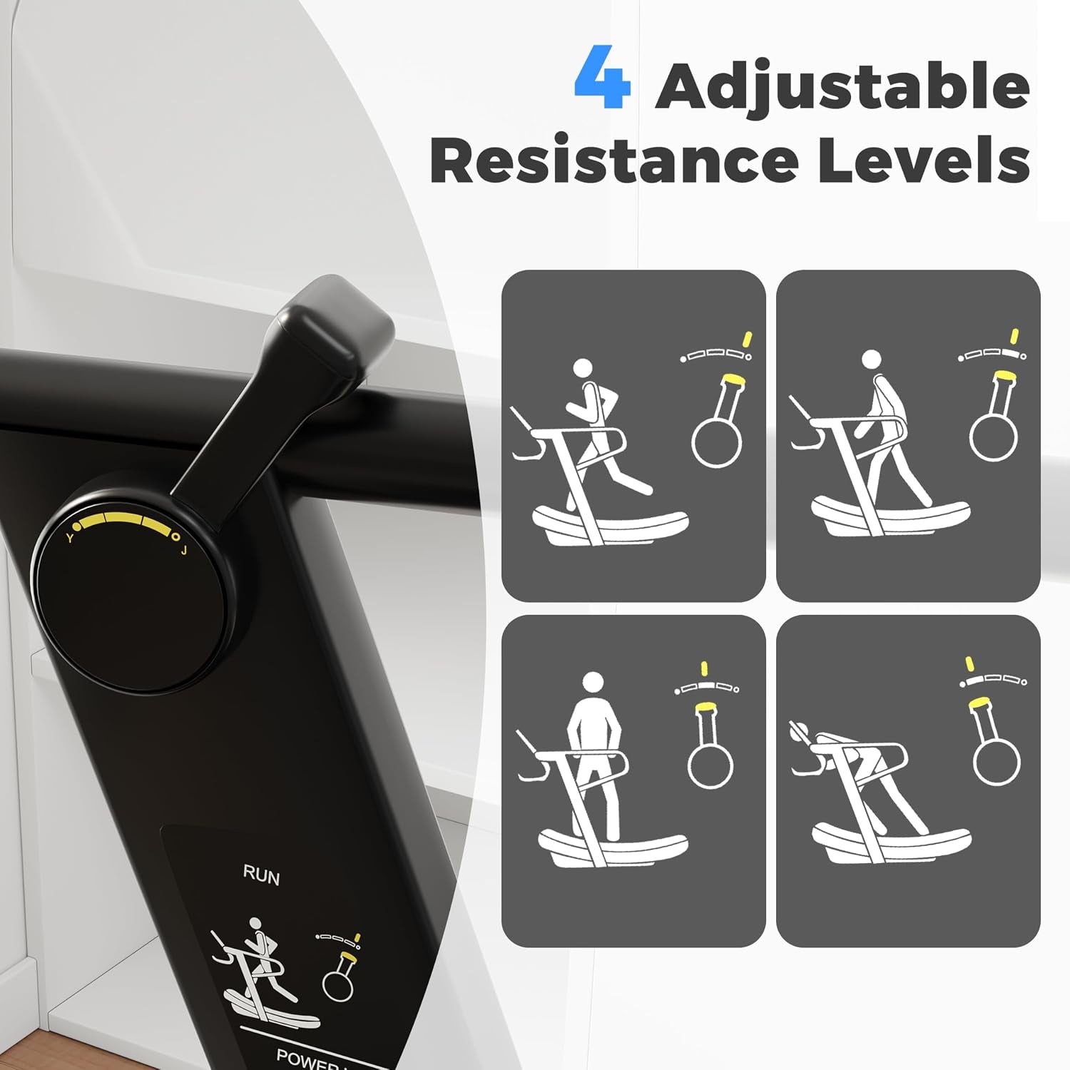Sturdy Curved Manual Treadmill, Non Electric Motorized Treadmill | 4 Resistance Levels, Display Speed, Time, Distance, Calories, Easy Install, 440LBS Capacity, for Home/Gym/Hotel/Rehab (FBA)