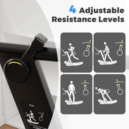 Sturdy Curved Manual Treadmill, Non Electric Motorized Treadmill | 4 Resistance Levels, Display Speed, Time, Distance, Calories, Easy Install, 440LBS Capacity, for Home/Gym/Hotel/Rehab (FBA)