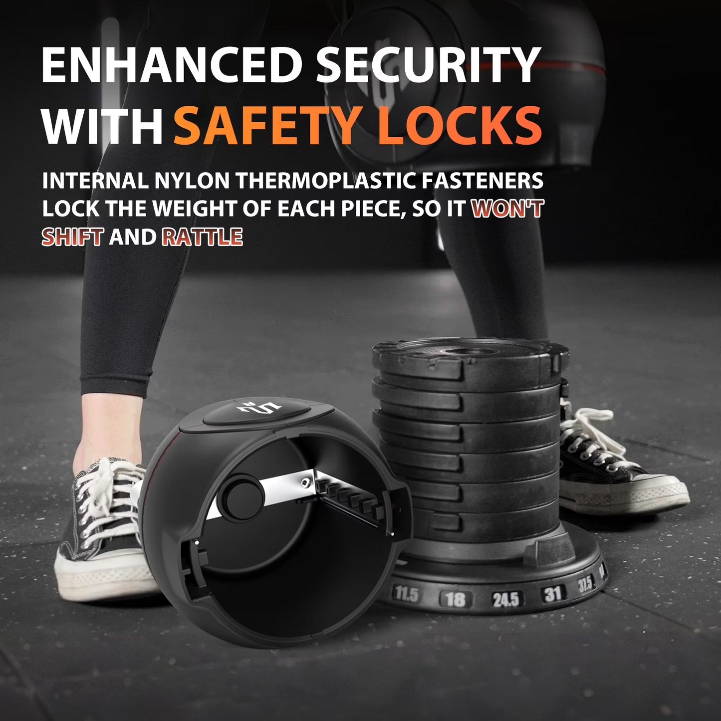 Adjustable Kettlebell Weight Set-Quickly Adjusts 7 Weights,Ergonomic Kettlebell Sets for Home Gym 5-44 LBS