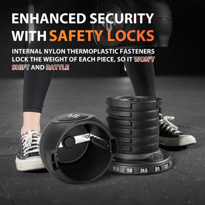 Adjustable Kettlebell Weight Set-Quickly Adjusts 7 Weights,Ergonomic Kettlebell Sets for Home Gym 5-44 LBS