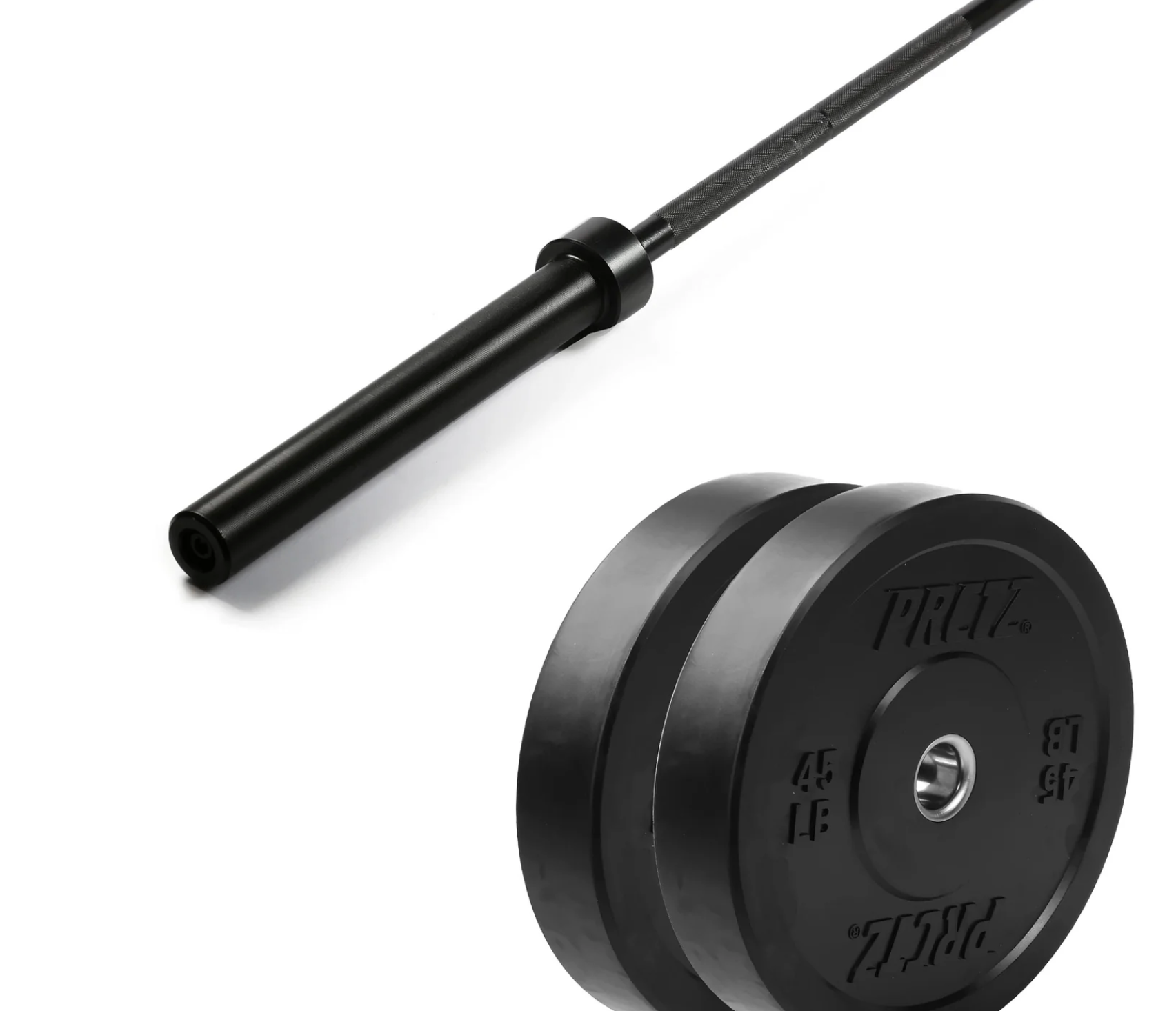 Olympic Barbell with 45 lb Bumper Plates – Rodeo Fitness Equipment