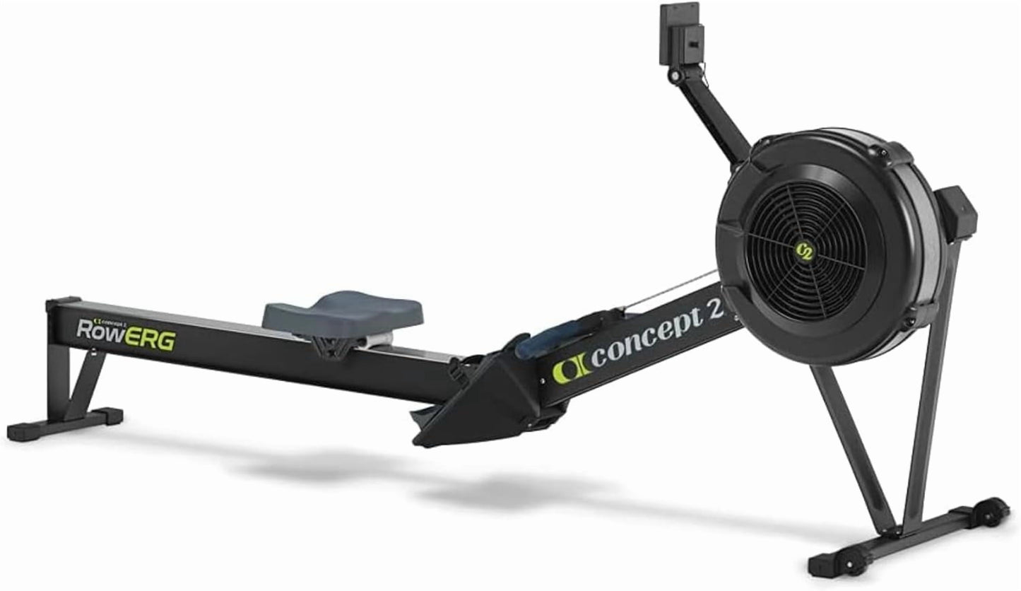 Rowerg Model D Indoor Rowing Machine - PM5 Monitor, Device Holder, Adjustable Air Resistance, Easy Storage with Black Sweat Towel